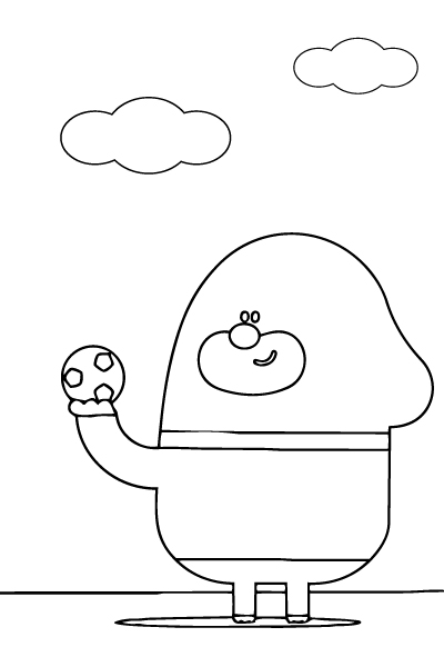 Duggee jugando fútbol