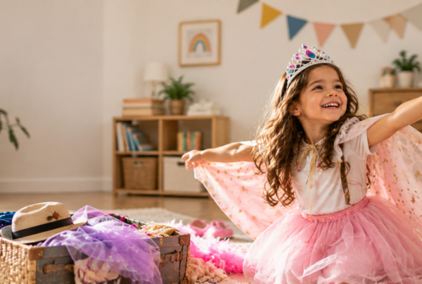 niña con disfraz de princesa